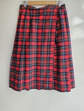 Pendleton Vintage Wool Wrap Skirt Royal Stewart Tartan Plaid 14​ Fits Size Med